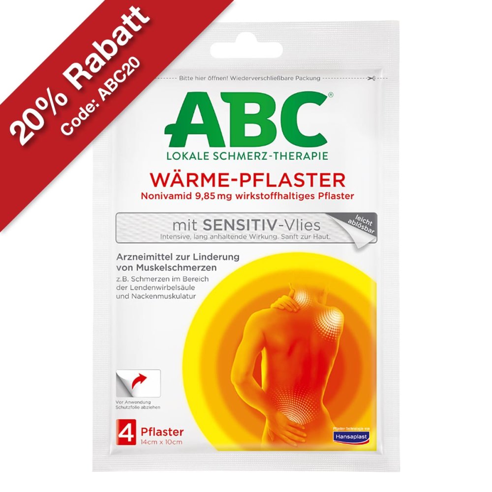 Beiersdorf AG ABC Wärme-Pflaster mit Sensitive-Vlies 9,85mg Hansaplast med 01033409