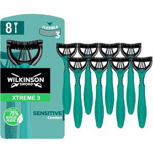 Wilkinson-Sword Nassrasierer Xtreme 3 Sensitive, Comfort, Einwegrasierer, 3-fach Klinge, 8 Stück