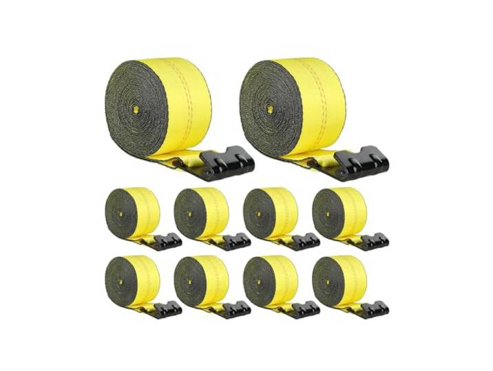 VEVOR Lierbanden, 10 x 40 ', 6000 lbs draagvermogen, 10000 lbs breuksterkte, vrachtwagenriemen met platte haak, Flatbed Tie Downs Cargo Control voor aanhangwagens, boerderijen, reddingen, boomredder,