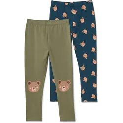 Tchibo - 2 wärmende Kinder-Leggings mit angerauter Innenseite - Kinder - Gr. 98/104 - dunkelblau