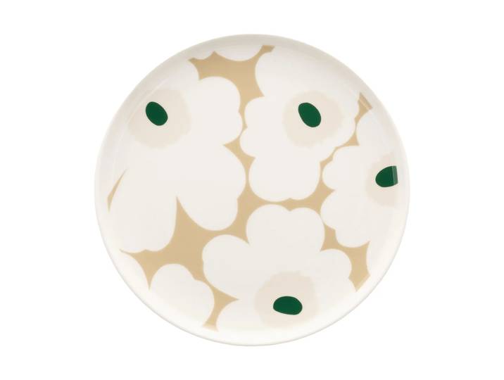Marimekko Assiette Unikko Ø20 cm White-beige-light sand-dark green