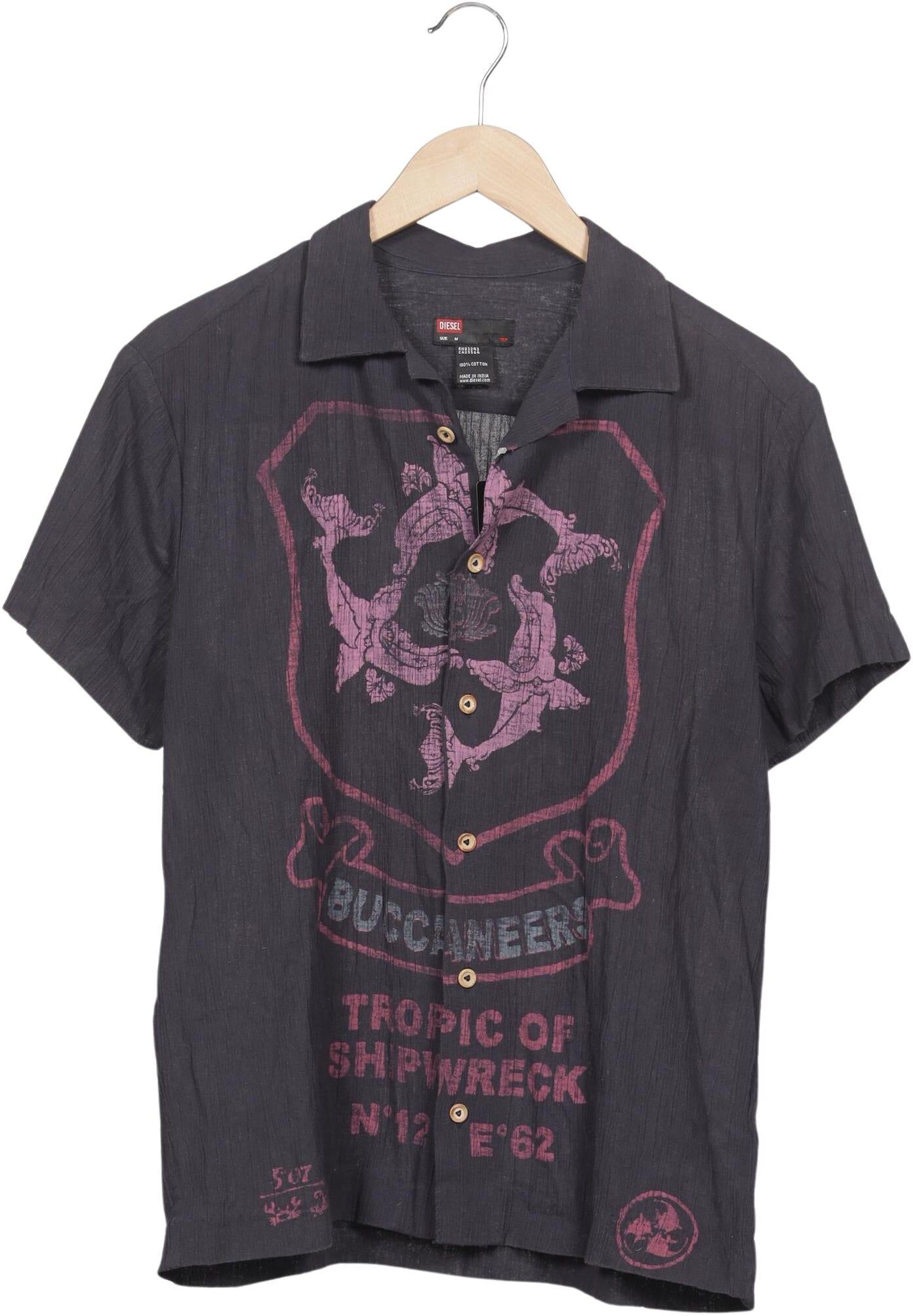 Diesel Herren Hemd, Grau, Gr. M, Baumwolle - Second Hand