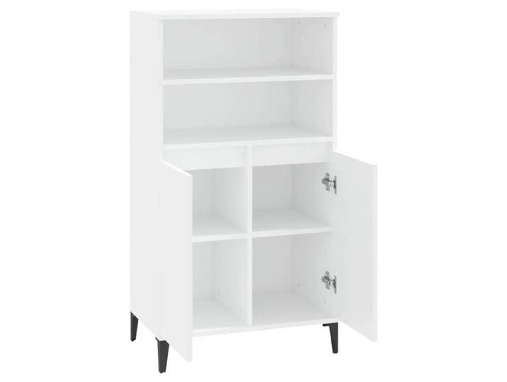 Blanc Commode Salon CHIC Buffet haut/armoire latérale Blanc 60x36x110 cm Bois d'ingénierie N11691