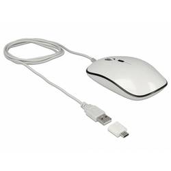 Delock 12532 Maus USB Optisch Weiß 4 Tasten 3200 dpi