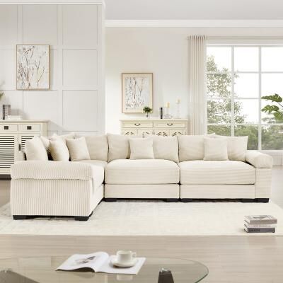 Unbranded "116.9"" Oversized Cloud Modular Sofa with Deep Seat and Extra-Wide Armrests"