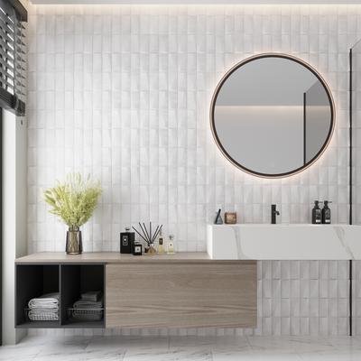 "Apollo tile 12"" x 36"" Imprint Matte White Ceramic Tile (11.63 sq ft/case) - 4 Pack"