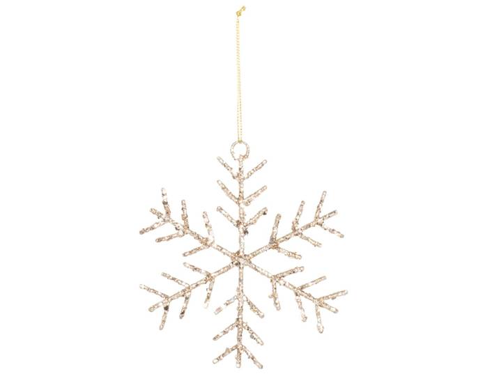 Weihnachtliche Hängedeko Schneeflocke aus Metall, gold