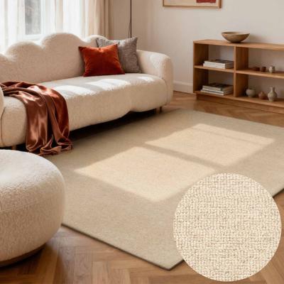 Wollteppich ELLE DECORATION "Knots", beige (hellbeige), B:160cm H:13mm L:230cm, Wolle, Teppiche, Handtuft, Wolle, Feines Bouclé, Wohnzimmer, Schlafzimmer, Natur