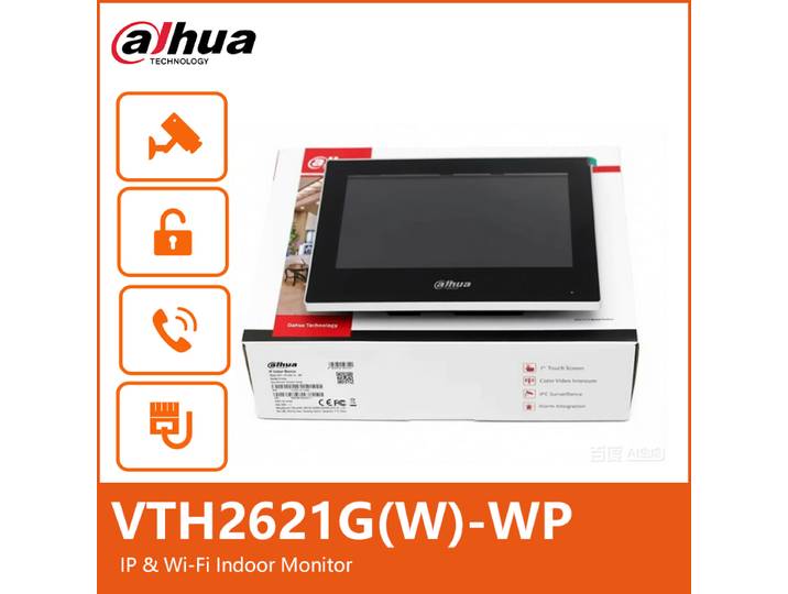 Dahua VTH2621G-WP VTH2621GW-WP Moniteur d'intérieur IP tactile TFT 7 pouces Wi-Fi PoE H.265 multilingue original avec interphone vidéo et sonnette