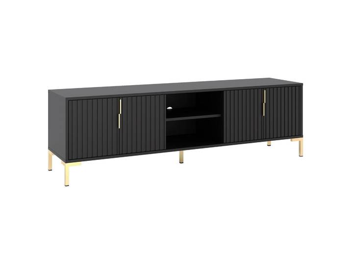 Boxxx Lowboard Flinn, Schwarz, Metall, 165x50x40 cm, Typenauswahl, stehend, Wohnzimmer, Wohnwände, Lowboards, Lowboards stehend