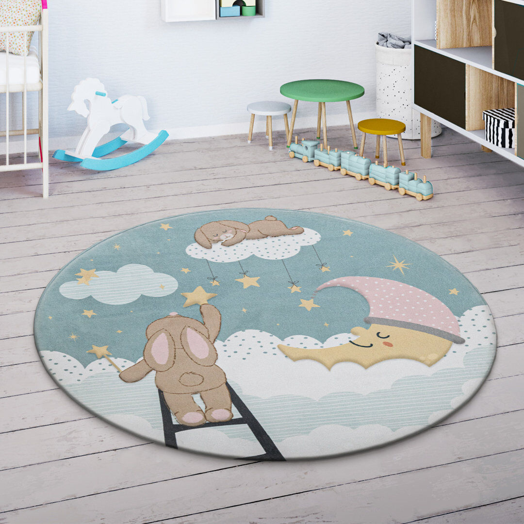 Zoomie Kids Fricis Turquoise/Brown Rug Turquoise/Brown/Yellow Rectangle 80 x 150cm