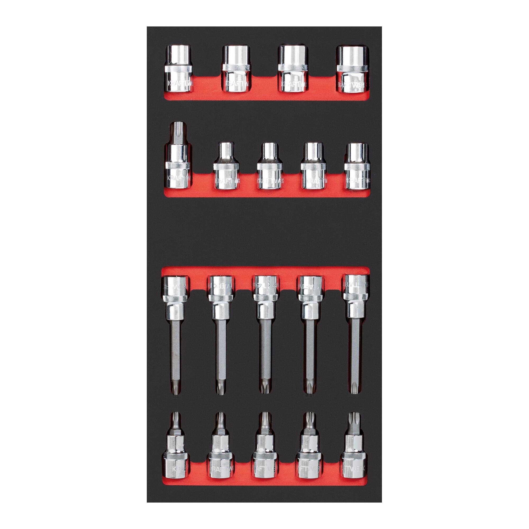 Kraftwerk Bit-Steckschlüsselsatz 1/2" TX 19-tlg. 20x40 Einlage (105.401.011)