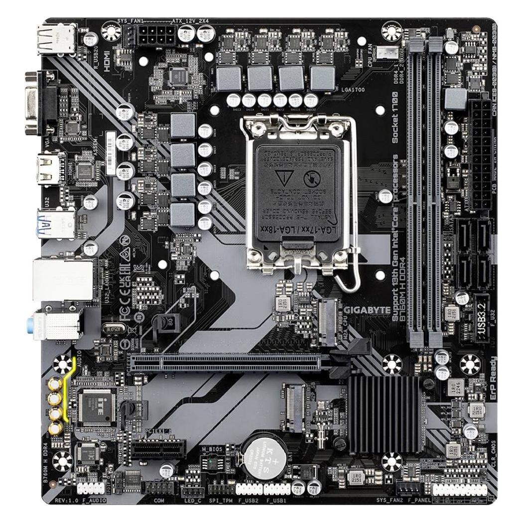 Gigabyte B760M H DDR4 (LGA 1700, Intel B760 Express, mATX) (B760M H DDR4)