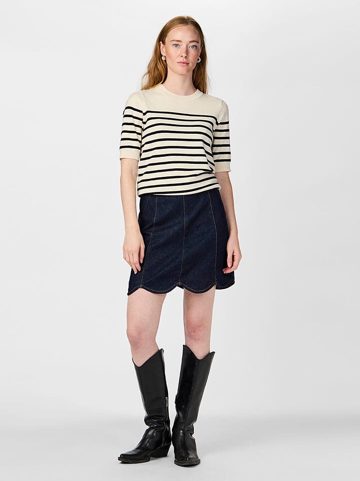 YAS Pullover in Sand/ Schwarz - L