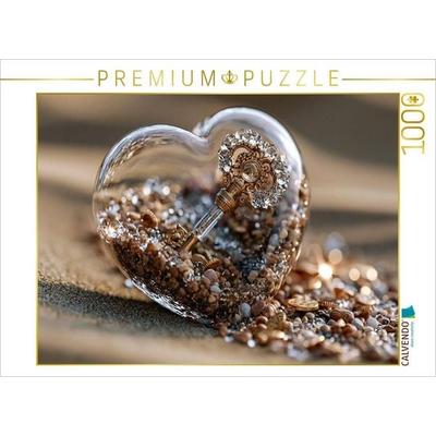 CALVENDO Puzzle Transparentes Glasherz über einer Wüste | 1000 Teile Lege-Größe 64x48cm Foto-Puzzle für glückliche Stunden