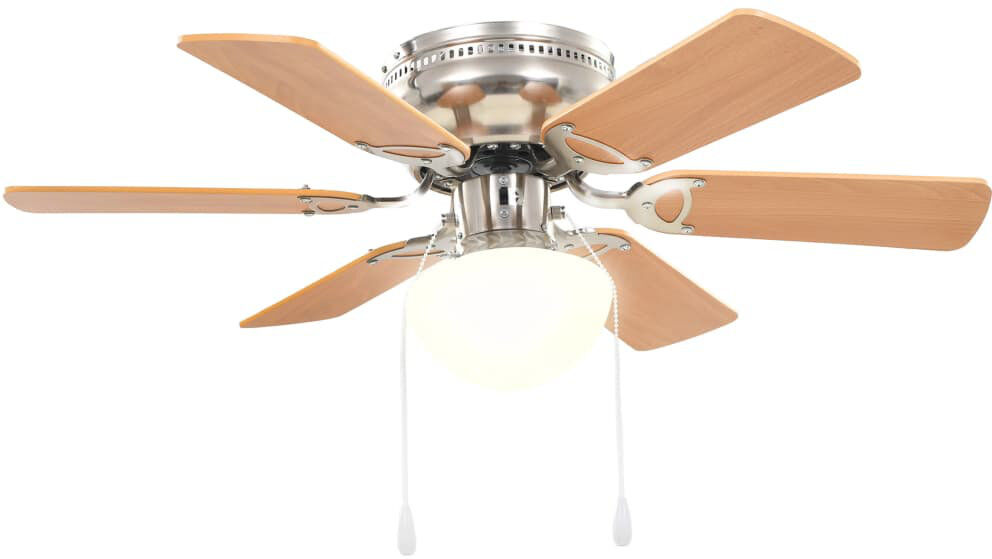17 Stories Syliva 82cm Ceiling Fan with Light Kit Light Brown 82cm