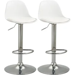 BARHOCKER 2er-Set mit modernem Design bis 120 kg(Ein Stuhl) Barstühle Weiß