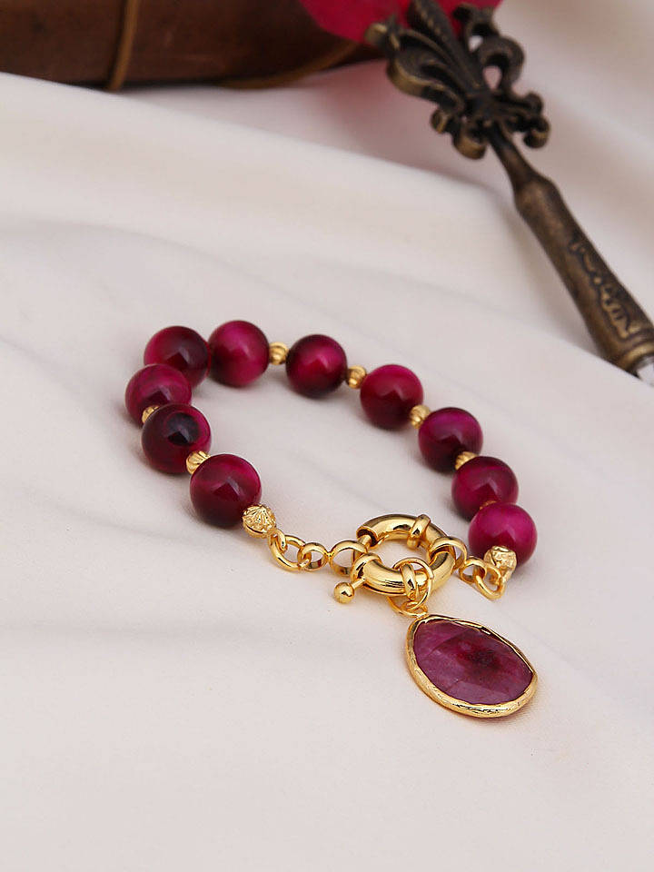 L'Atelier de Gaia Vergold. Armband mit Edelsteinen - onesize