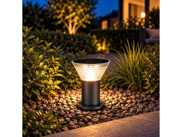 Iplux® - Rome - Solar Tuinverlichting - Warm wit - Staande lamp 30cm