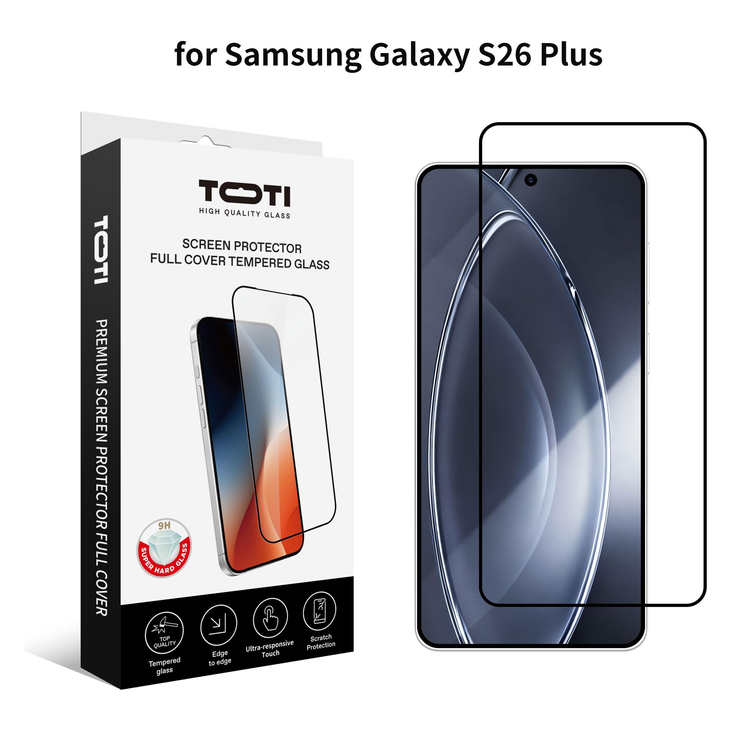 Toti PREMIUM-Displayschutzfolie aus gehärtetem Glas, 2,5D, Vollabdeckung für das Samsung Galaxy S26 Plus (Samsung Galaxy S26) (TOTI PREMIUM)