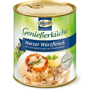 Keunecke Fertiggericht Genießerküche Harzer Würzfleisch, mit Hühnerfleisch & Champignons, 400 g