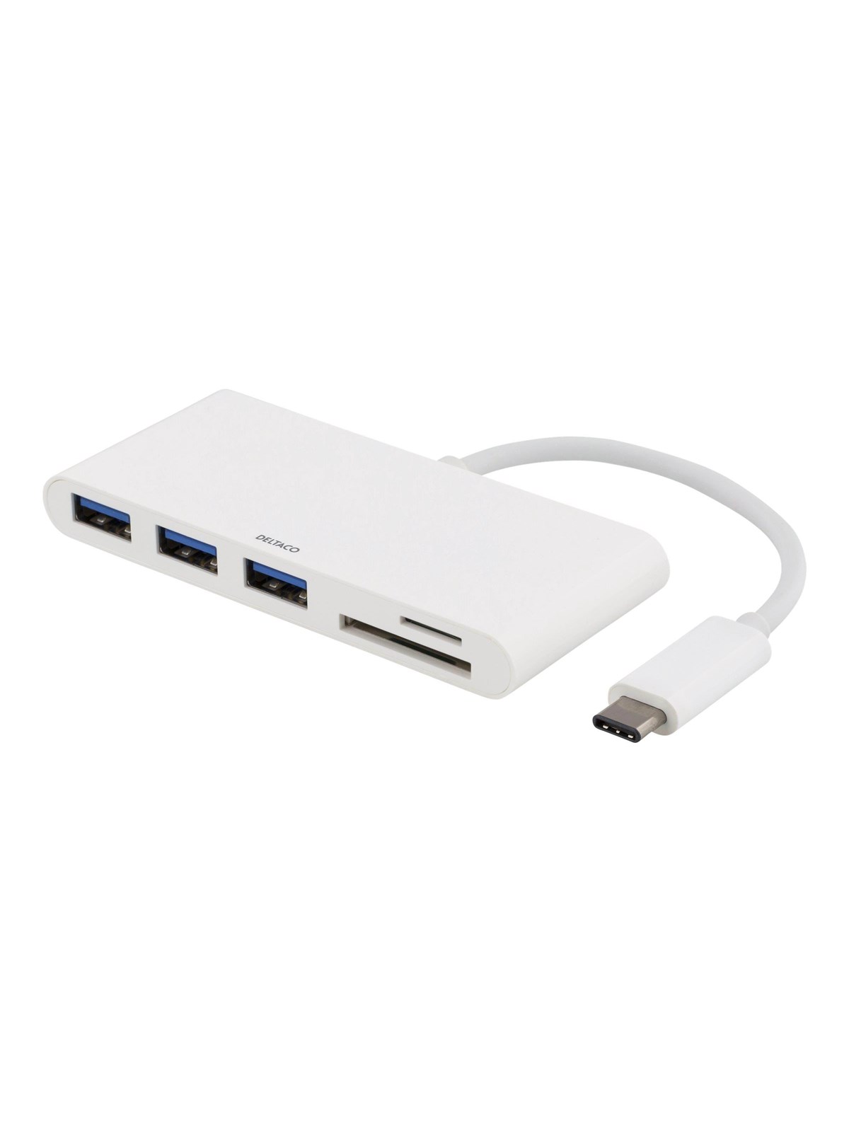 Deltaco USB 3.1 Gen 1 hub USB-C 3USB A SD/micro USB-Hubs - 3 - Weiß