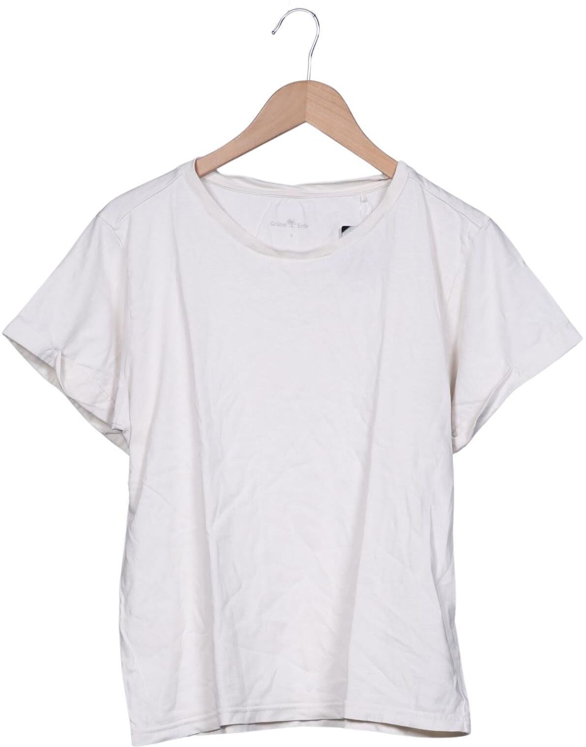 Grüne Erde Herren T-Shirt, Cremeweiß, Gr. S, Baumwolle - Second Hand