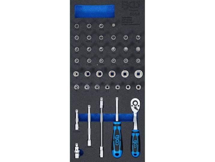 BGS 4054 Insert de servante d'atelier 1/3 : Jeu de clé à douilles 6\,3 mm (1/4) 41 pièces