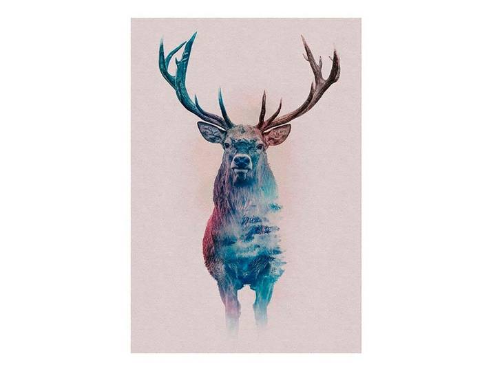 Bild KOMAR Animals Forest Deer , bunt (farbe bild(er): bunt), B:50cm H:70cm, Holz, Papier, Bilder, Bild, Wandbild zur Dekoration - ohne Rahmen