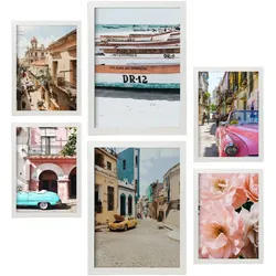 POSTER Set Mit 6 Kuba Wandbild A3 & A4 Weißer Rahmen