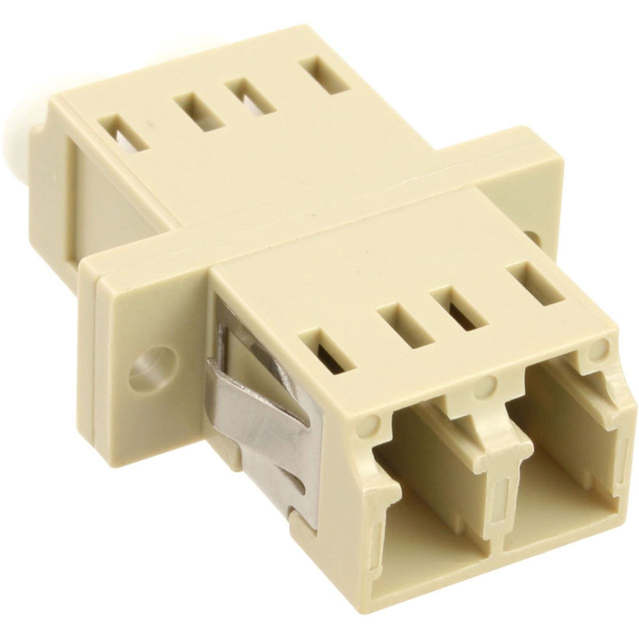 InLine LWL Kupplung Duplex LC/LC multimode beige, Keramik-Hülse zum Einbau