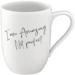 BECHER 'AMAZING. NOT PERFECT.' Statement weiß 290 ml