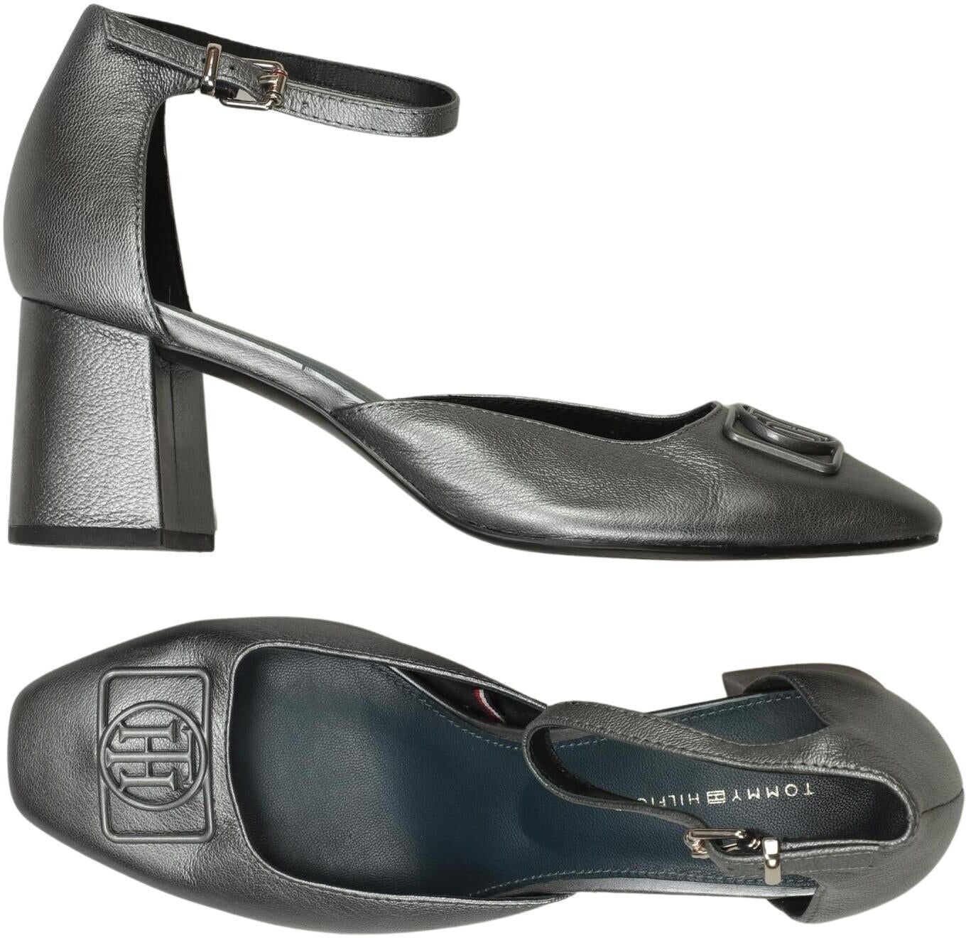 Tommy Hilfiger Damen Pumps, Silber, Gr. EU 40, Leder - Second Hand