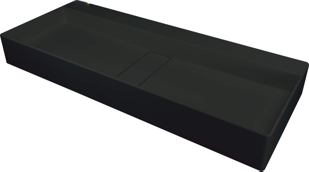Neuesbad Serie 660 Waschbecken 800x400mm, Schwarz, mit Ablaufabdeckung NB1DECQBNU8S1