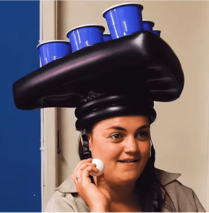 Inspire Curations Inflatable Beer Ring Toss Hat Funny Drinking Game Party Accessory For Birthdays And Gatherings black other