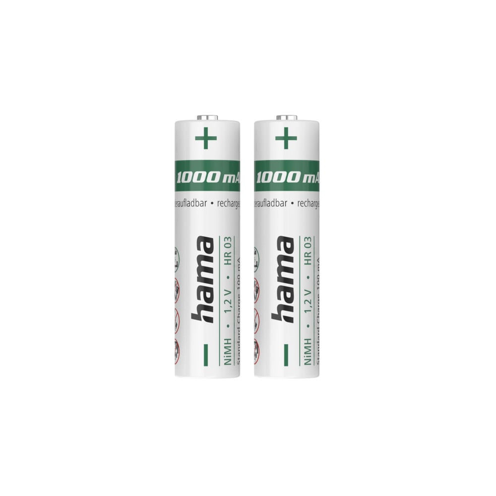 Hama 00223523 Oplaadbare batterijen AAA NiMH 1,2 V 1000 mAh 2 stuks