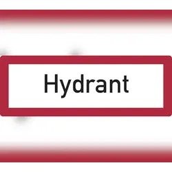 Feuerwehrschild, Hydrant - DIN 4066 - 420x148x0.6 mm Aluminium geprägt