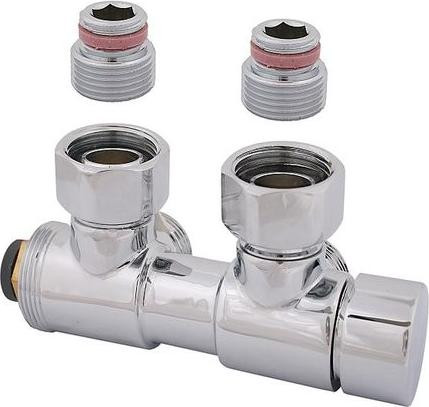Schlösser JS Duoplex Combinatiekraan DN15 1/2 inch met afvoerklep, Hoekmodel, Zuiverwit