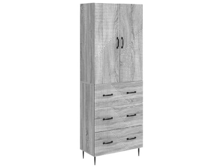 KUPTYERFG Schrankset 2 STK Grau Sonoma 66x34,5x90 cm Holzwerkstoff Flexibles 2-teiliges Möbelset mit Schubladenschrank und Hängeschrank für Wohnzimmer, Büro oder Flur.