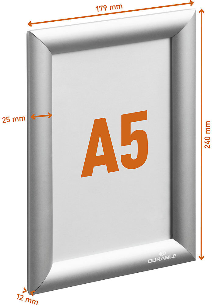 Klapprahmen Aluminium, Format A5, silber DURABLE