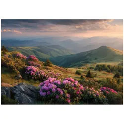FOTOTAPETE Berge Landschaft Grün 150x105 cm