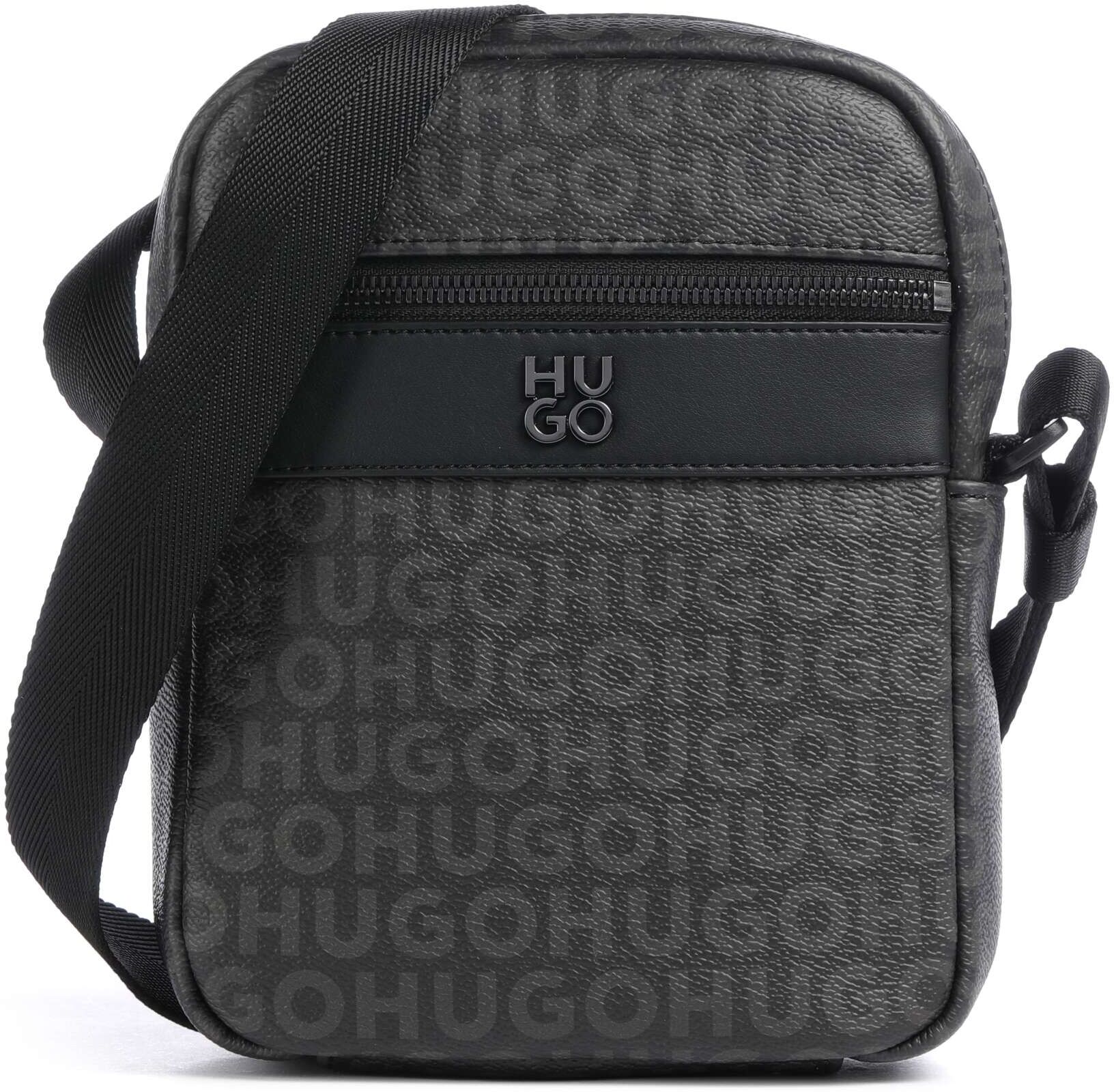 Hugo Quantic Umhängetasche aus Leder, schwarz