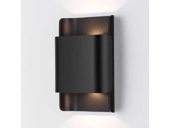 LED-Wandleuchte 13 x 18 x 6cm Schwarz/Schwarz