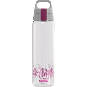 SIGG Trinkflasche Total Clear ONE MyPlanet kohlensäuregeeignet, aus Kunststoff, transparent / pink, mit Sieb, 750 ml