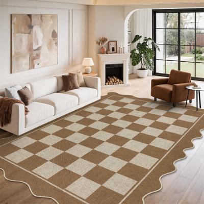 Garvee Modern Geometric Scalloped Easy Jute Area Rug