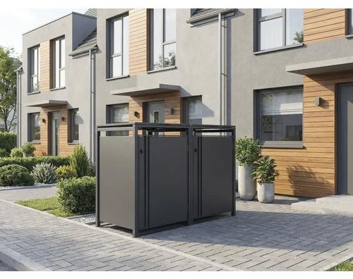 Mülltonnenbox Konsta Mülltonnenbox-Set 2er für 2 x maximal 240 l Mülltonnen 136 x 80 x 116 cm schwarz