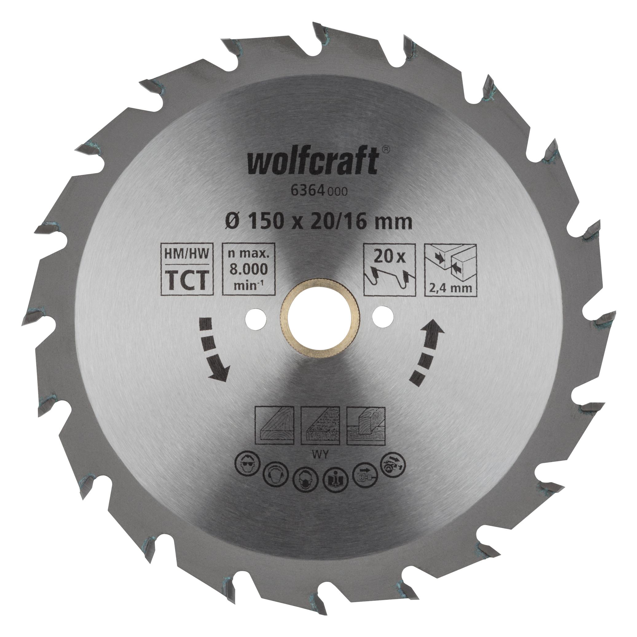 wolfcraft 1 Kreissägeblatt HM, 20 Zähne ø150mm (6364000)