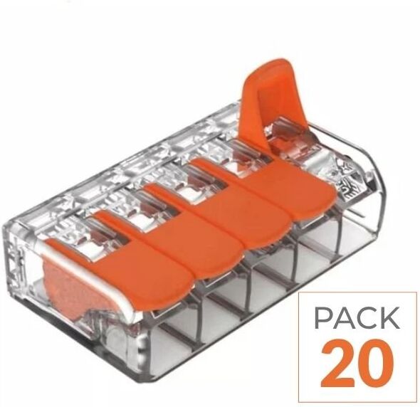 Silamp Borne de raccordement à levier 5 entrées - Pack de 20