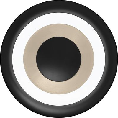 LED Deckenleuchte "SPEAKER", schwarz (sand), 1, Ø 40cm H: 8cm, 1 Stk., HELL HÖLLISCH GUTES LICHT, Leuchten, B-Link Fernbedienung, CCT, LED Deckenleuchte