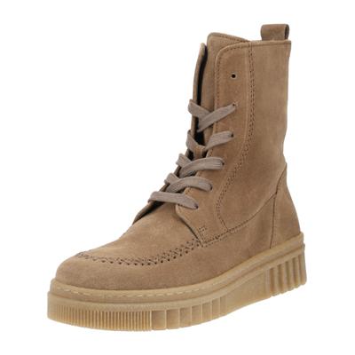 Schnürstiefelette GABOR "Gabor Stiefelette Veloursleder", Damen, Gr. 40, hellbraun, Veloursleder, Schuhe Schnürstiefelette